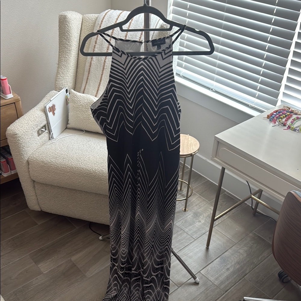 The Limited Black and White Zigzag Maxi Dress
